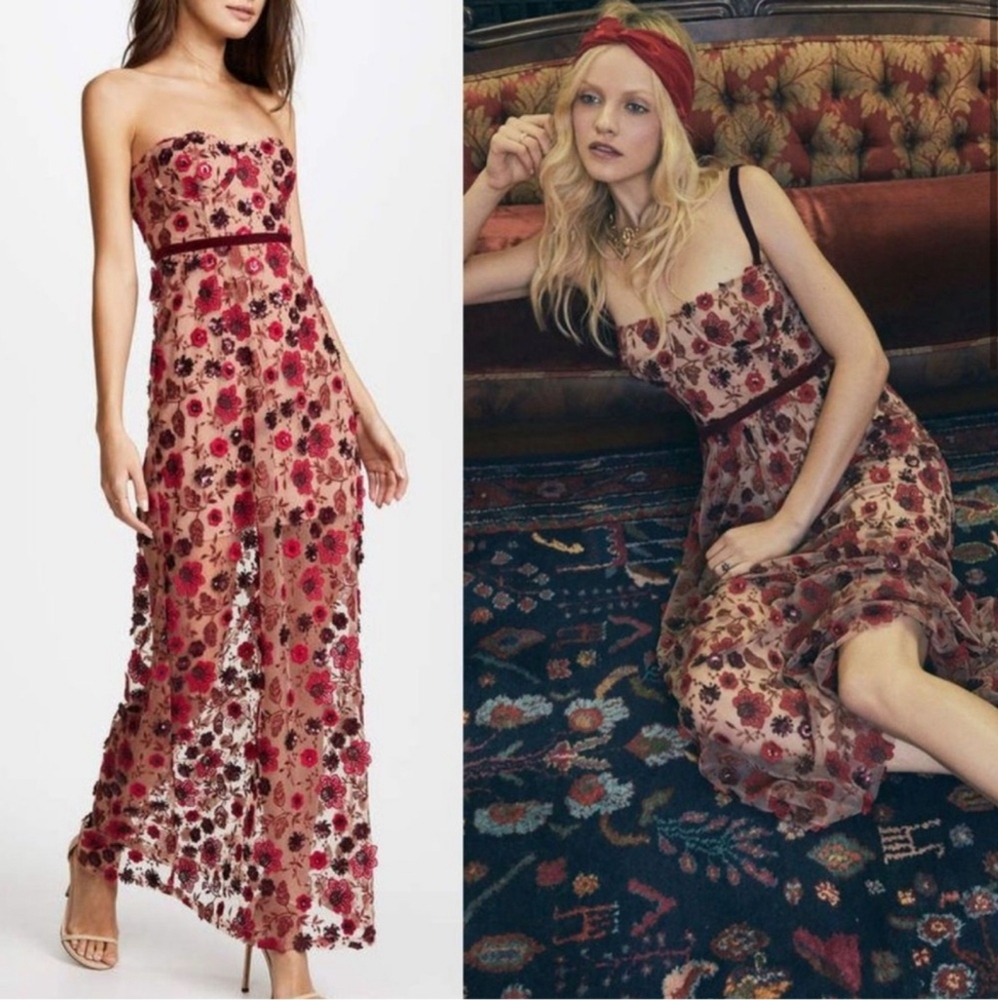 🆕 For Love & Lemons Beatrice Maxi Dress in Bouquet - Size XS